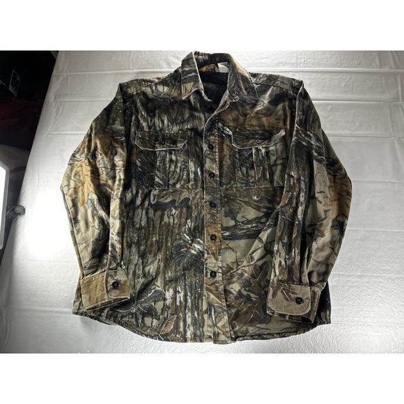 Valeo Realtree Camo Button Up Hunting Shirt Jacket Mens Medium USA Made Collared - Picture 11 of 13